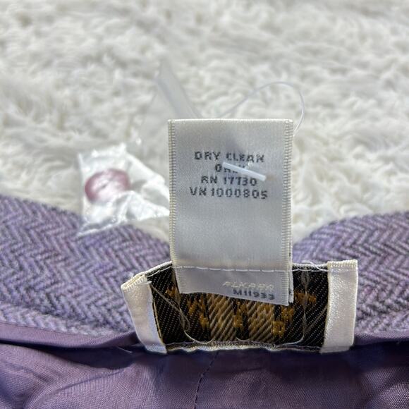 Field Manor Modern Classics 80s pleated front purple wool cuffed trousers, 16 - Picture 11 of 11